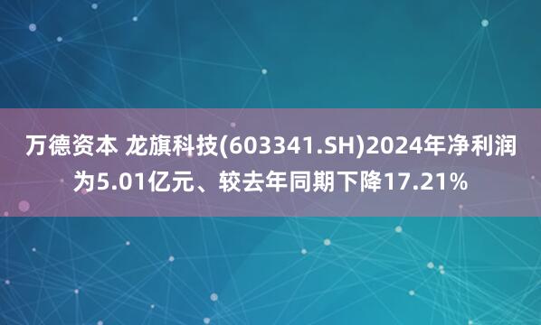 万德资本 龙旗科技(603341.SH)2024年净利润为5.01亿元、较去年同期下降17.21%