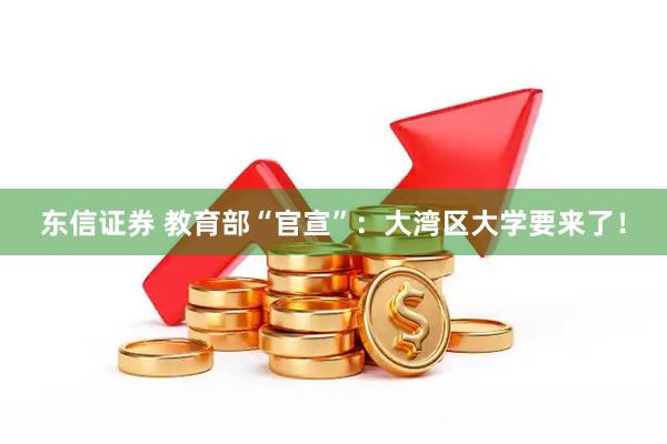 东信证券 教育部“官宣”：大湾区大学要来了！