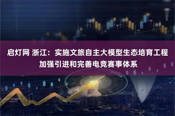启灯网 浙江：实施文旅自主大模型生态培育工程 加强引进和完善电竞赛事体系